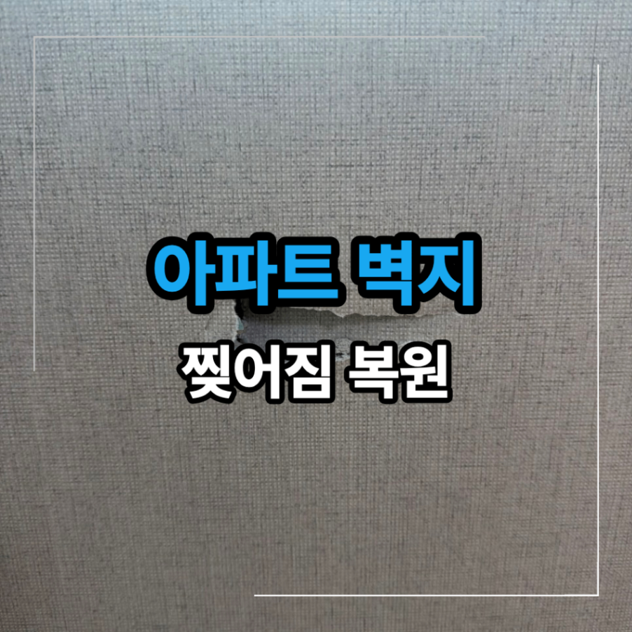 아파트 벽지 찢어짐 복원 석고보드 파손 부분 수리